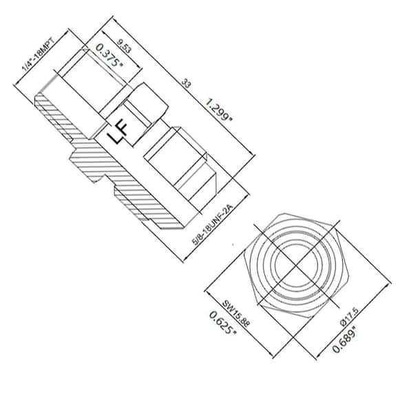 3/8 in. Flare x 1/4 in. MIP Brass Adapter Fitting