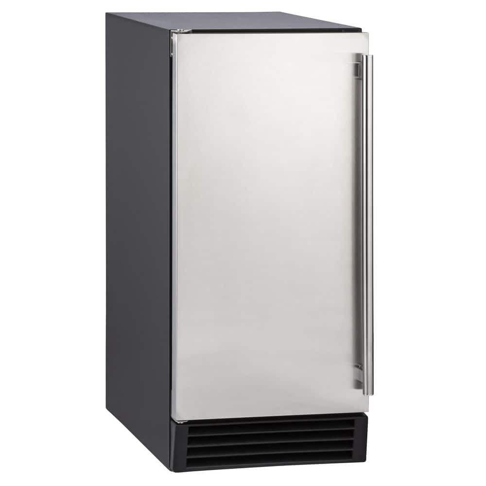 Maxx Ice 60 lbs. Built-in Freestanding Self-Contained Ice Maker in Stainless steel, Black/ Stainless Steel