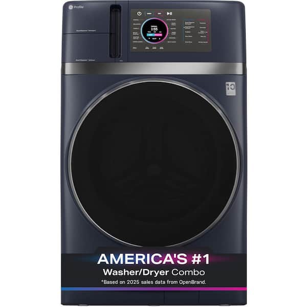 Profile 4.8 cu. ft. Smart UltraFast Electric Washer Dryer Combo in Sapphire Blue with Ventless Heat Pump Technology