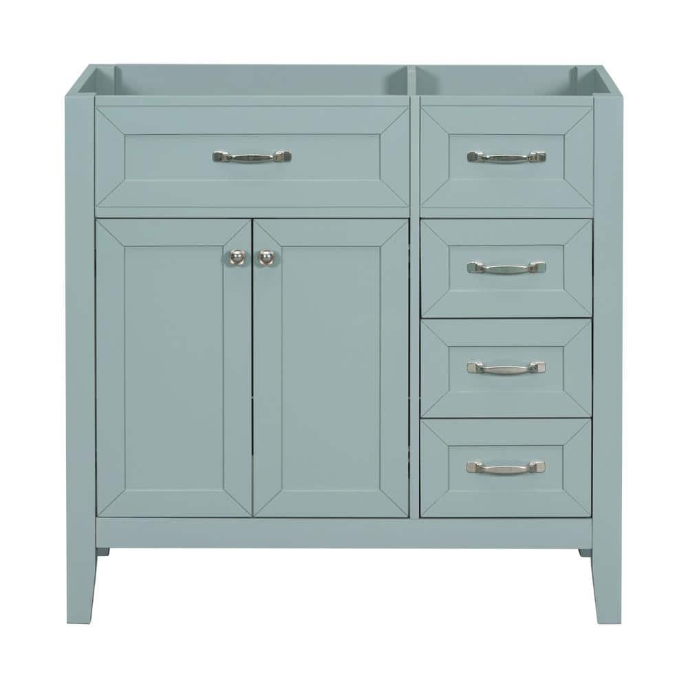36 in. W x 18 in. D x 35 in. H Bath Vanity Cabinet without Top in Green