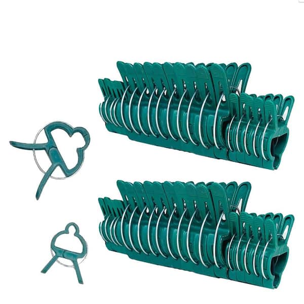 Garden Clips for Climbing Plants,Plant Clips for Vines,Cucumber Trellis,Beans,Watermelon,Pumpkins,Flowers,Green 20-Piece