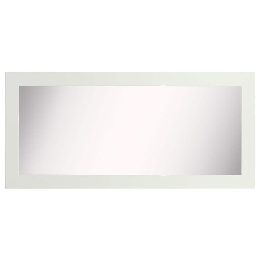 34 in. W x 67 in. H Framed Rectangular Bathroom Vanity Mirror in White ...