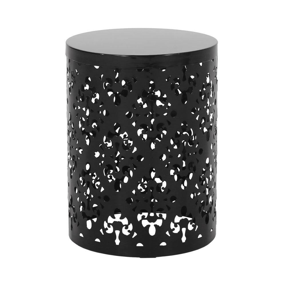 13.75 in. Black Round Top Metal Iron Outdoor Side Table price history on PriceWatchPro