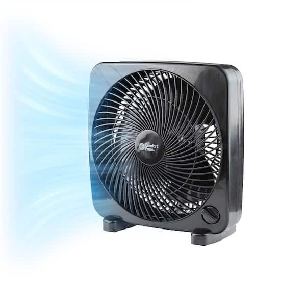 9 in. Black Box Fan with 3-Speed Front Control