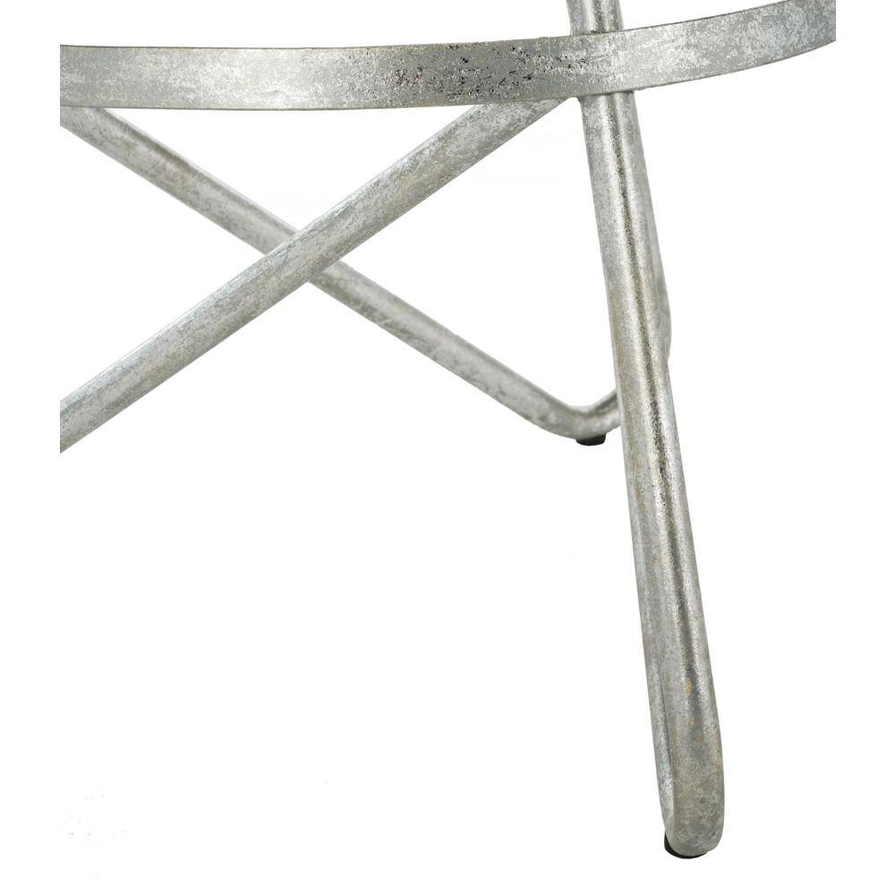 Transitional 30'' Silver Leaf Metal Backless Bar Stool