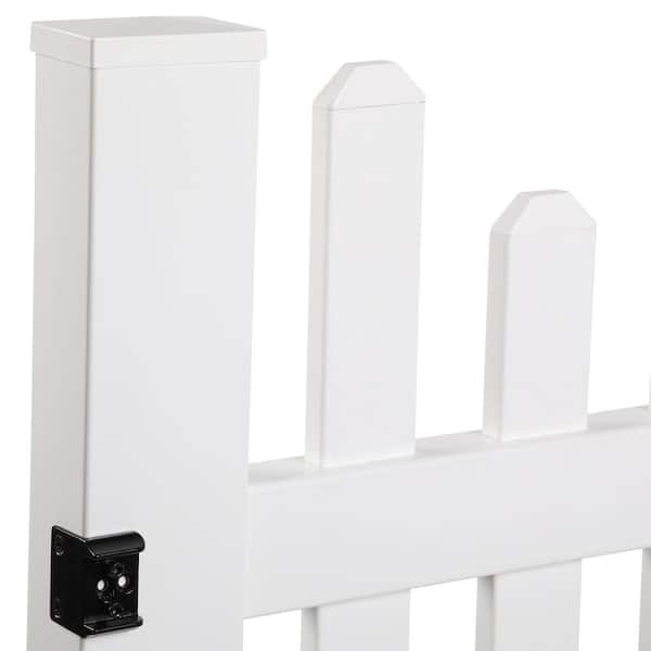 Pro-Series 3.5 ft. H x 8 ft. W White Vinyl Alexandria Scalloped Spaced Picket Fence Panel Pro-Series 3.5 ft. H x 8 ft. W White Vinyl Alexandria Scalloped Spaced Picket Fence Panel