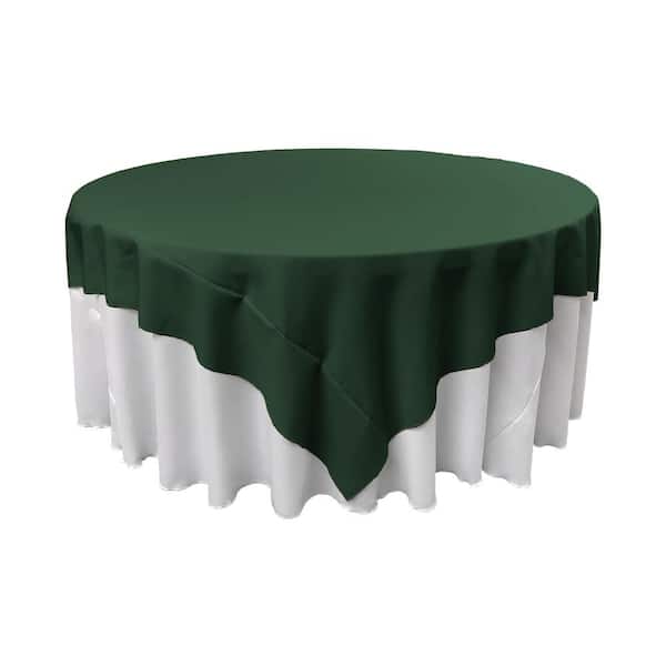 LA Linen 72 in. x 72 in. Hunter Green Polyester Poplin Square Tablecloth