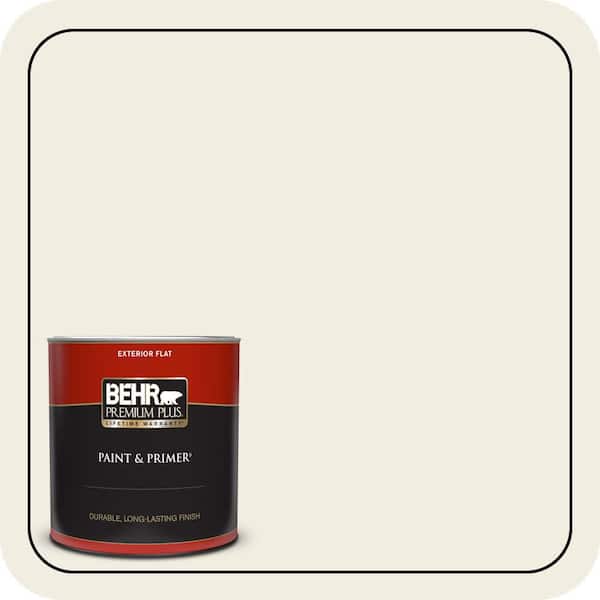 BEHR PREMIUM PLUS 1 qt. Designer Collection #DC-012 White Stone Flat Exterior Paint & Primer
