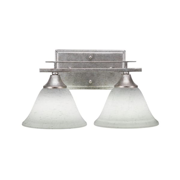 Unbranded Ontario 14.25 in. 2-Light Aged Silver Vanity Light