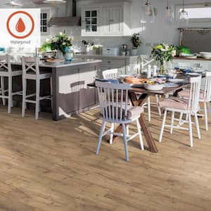 Outlast+ Golden Rustic Oak 12 mm T x 6.1 in. W Waterproof Laminate Wood Flooring (16.1 sqft/case)