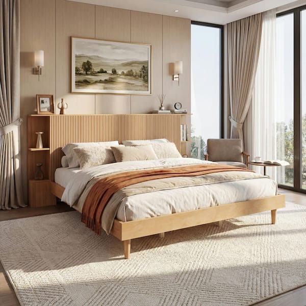 CHRISTOPHER KNIGHT HOME Winni Modern Natural Brown Wood Frame King Size ...