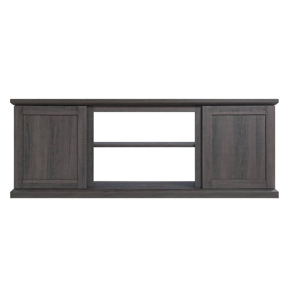 Franklin 60" Dark Brown Wood TV Stand with Cabinets