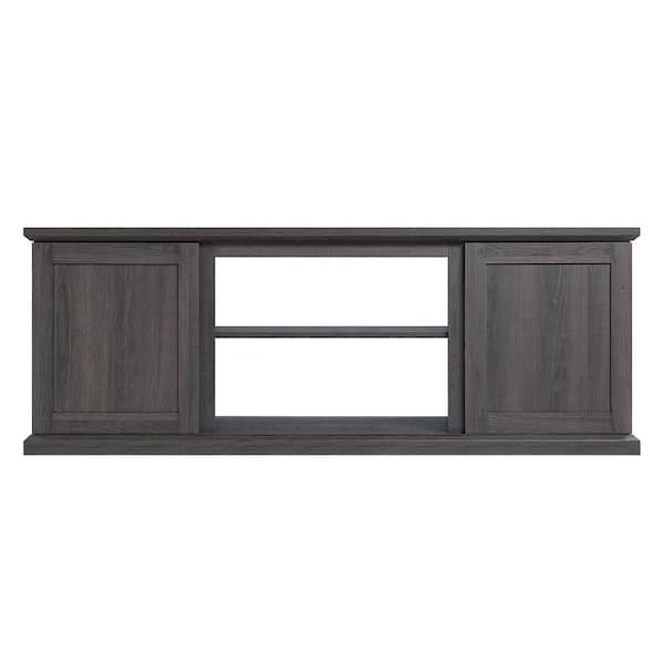Manhattan Comfort Franklin 60 in. Heavy Brown TV Stand Fits TV's up to 56 in. with Storage Shelves and Cable Management