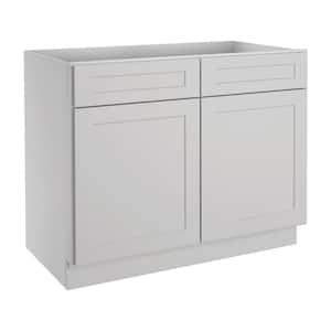 42 in.W x 24 in.D x 34.5 in.H in Shaker Gray Plywood Ready to Assemble Base Kitchen Cabinet with 2-Drawers 2-Doors