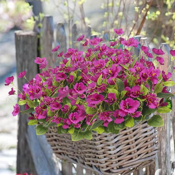 11.81 in. Artificial Fuchsia Color Family Outdoor UV Resistant
