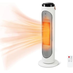 1500-Watt PTC Fast Heating Oscillating Space Heater with Thermostat and Remote, 24-Hour Timer