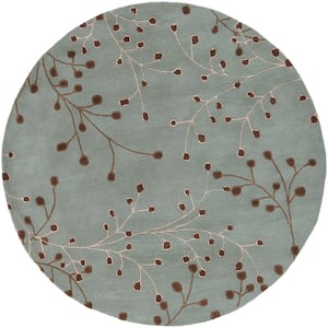 Bari Aqua 8 ft. x 8 ft. Round Area Rug