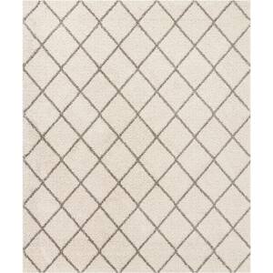 Brisbane Cream 5 ft. x 7 ft. Shag Modern Area Rug