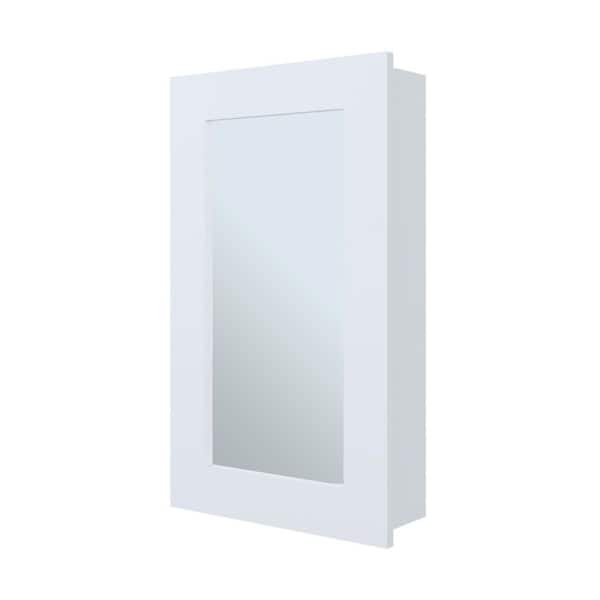 Avex White 15.3 in. W x 25.7 in. H Rectangular Particle Board Medicine Cabinet with Mirror