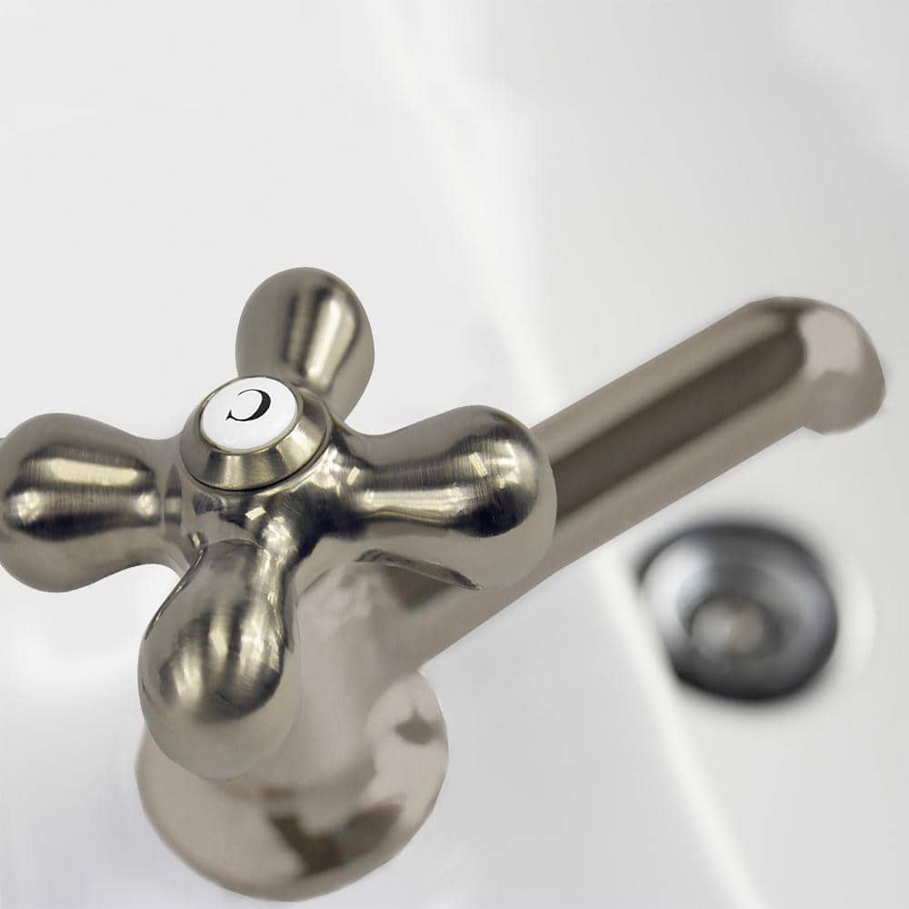 Brushed Nickel Cross-Arm Faucet Handle with Adapters