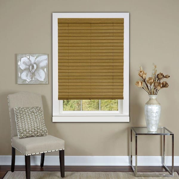 ACHIM Luna Brown Cordless Light Filtering Venetian Blind with 2 in. Slats 33 in. W x 64 in. L