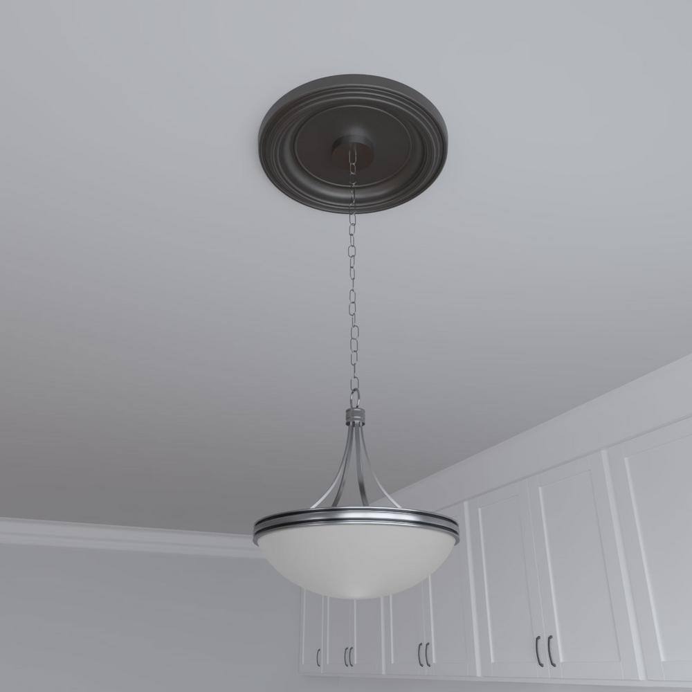 16" Universal Aged Metallic Weathered Steel PVC Ceiling Medallion