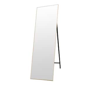 22 in. W x 65 in. H Rectangle Framed Gold Full Length Wall Bathroom Mirror