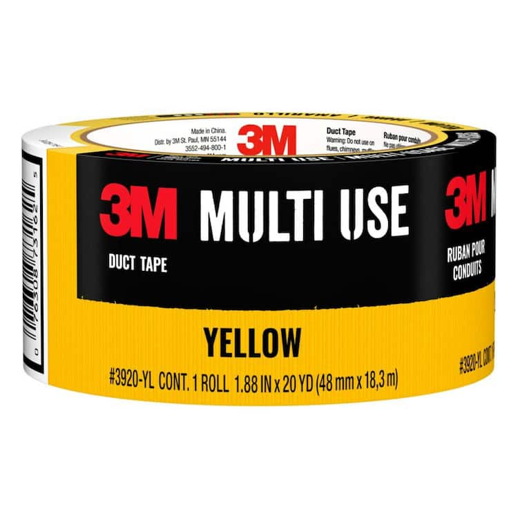 3M 1.88 in. x 20 Yds. Multi-Use Yellow Colored Duct Tape (1 Roll)