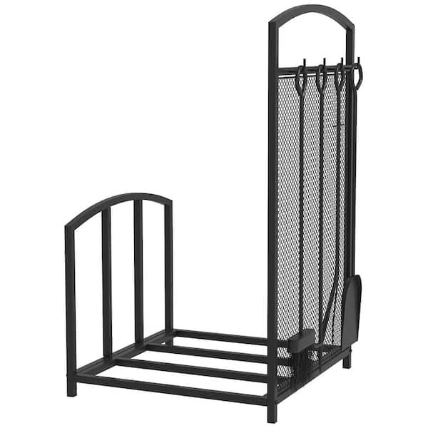 Unbranded 13.5 in. Firewood Rack with Fireplace Tools