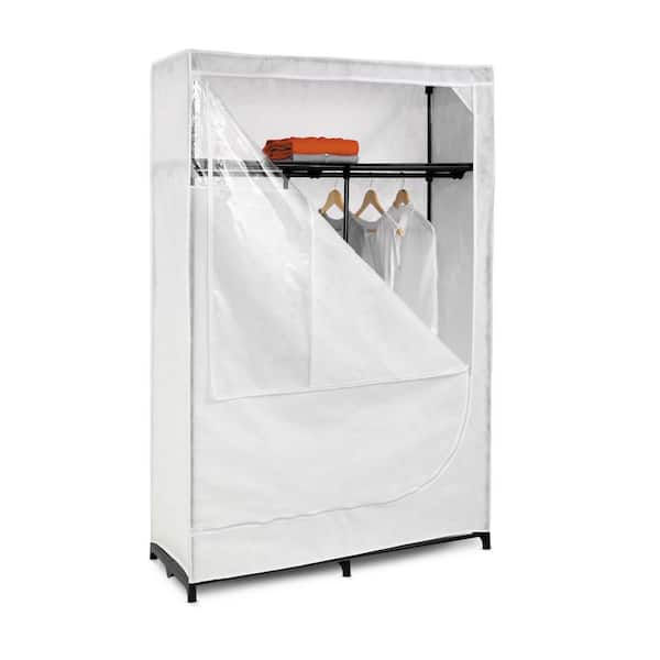 Honey-Can-Do White Portable Closet with Top Shelf (45.59 in. W x 69.21 in. H)
