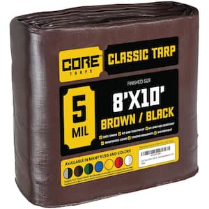8 ft. x 10 ft. Brown/Black 5 Mil Heavy Duty Polyethylene Tarp, Waterproof, UV Resistant, Rip and Tear Proof