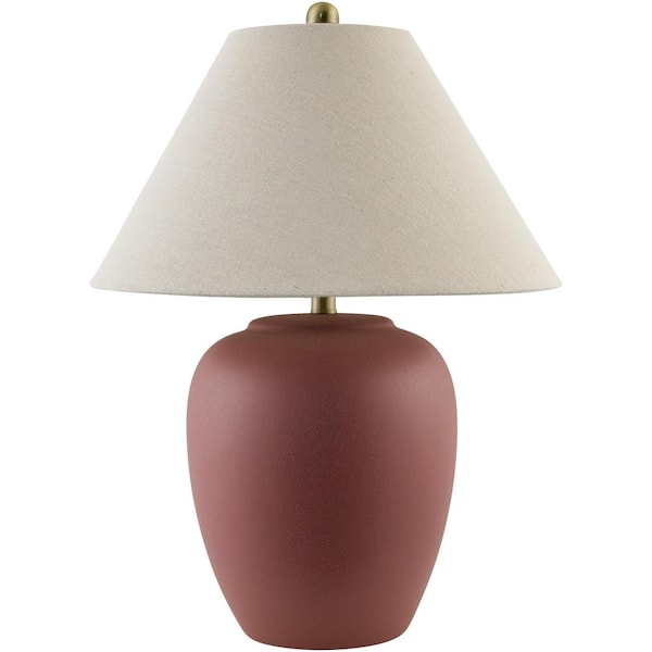 Livabliss Bastille 18 in. H x 25 in. W Cottage Accent Table Lamp, Red