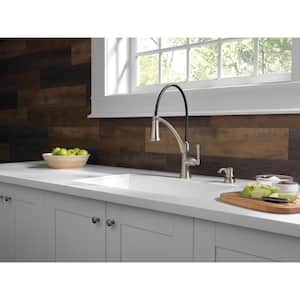 Foundry Single-Handle Pull-Down Sprayer Kitchen Faucet with Shield Spray and Soap Dispenser in Spot Shield Stainless