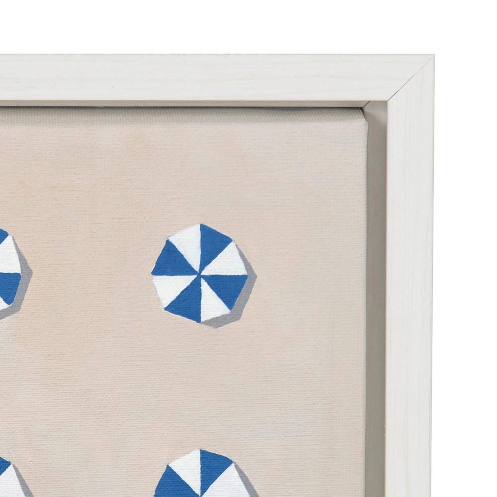 Distant Summer Coastal Canvas Print with White Frame, 22x22