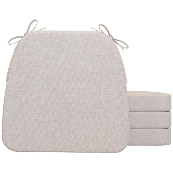 Unbranded 17 in. x 16 in. x 2 in. D-Shaped Indoor Chair Cushions Removable Cover Kitchen and Dining Chairs in Ivory (Set of 4)