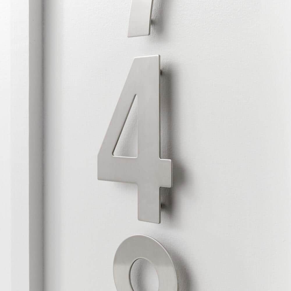 6" Silver Stainless Steel Floating House Number
