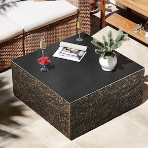UPHA 28 in. Dark Gray Hexagon Concrete Outdoor Coffee Table, Patio