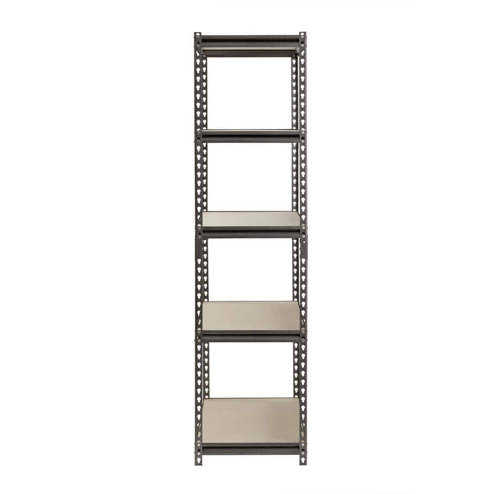 Silver 36"W x 18"D x 72"H Steel 5-Shelf Freestanding Unit