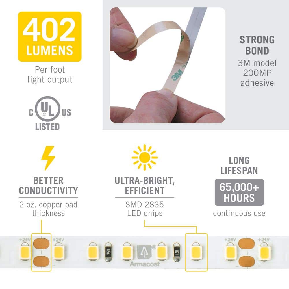 Bright White 32.8-ft LED Tape Light with 120 LEDs per Meter