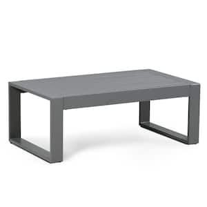 43 ft. x 25 ft. x 16 ft. Gray Aluminum Outdoor Coffee Table Patio Furniture