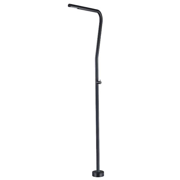 Outdoor Exposed Single Spray Patterns Shower Faucet Single-Handle Freestanding Tub Faucet Floor Mount in Matte Black