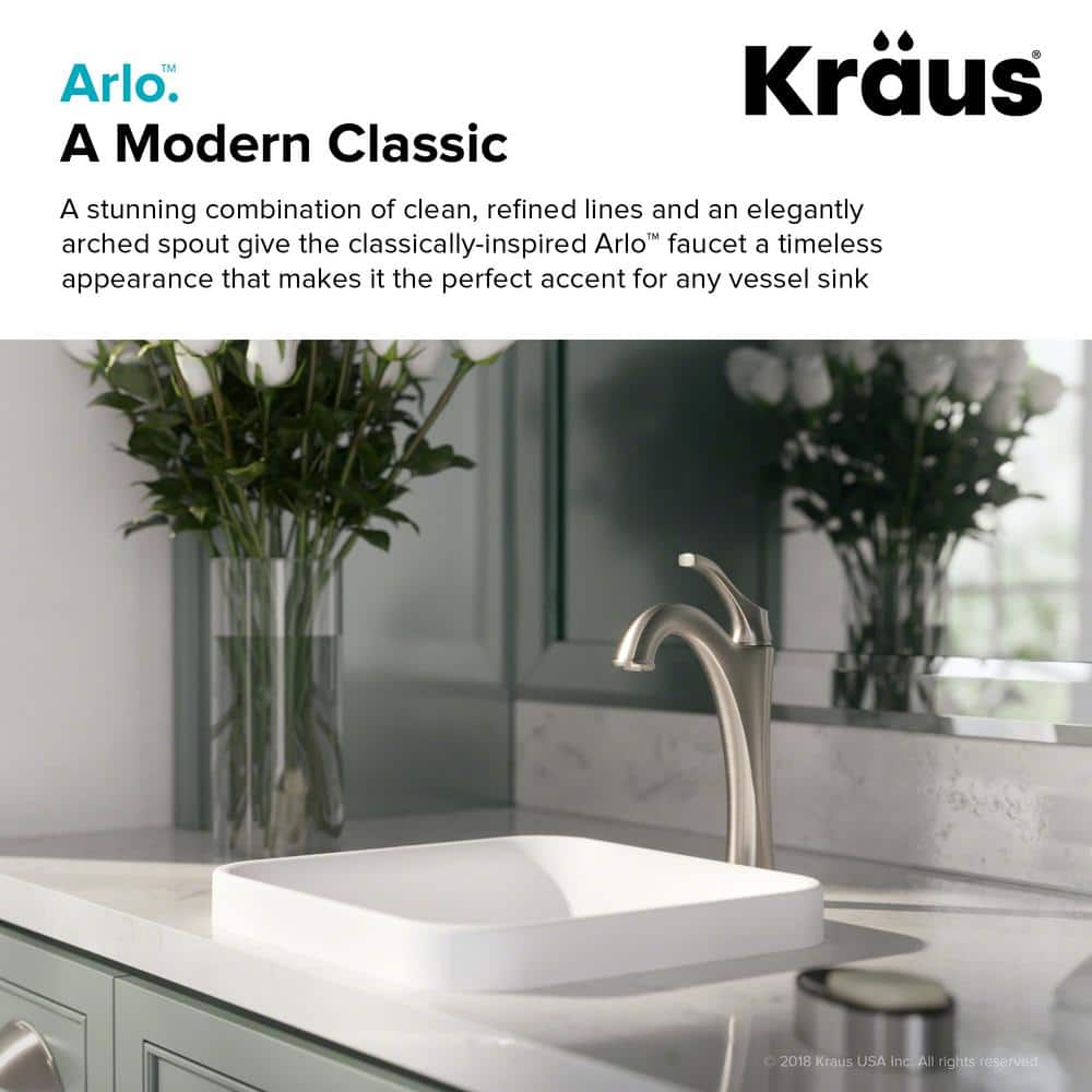 Eco-Friendly Arlo Single Handle Vessel Faucet in Spot-Free Nickel