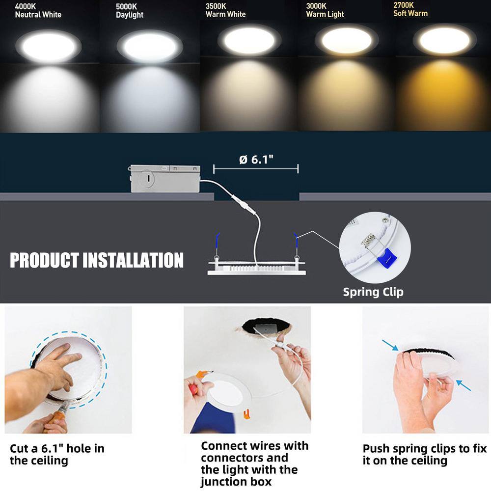 White 4-Inch Dimmable LED Recessed Ceiling Light Pack