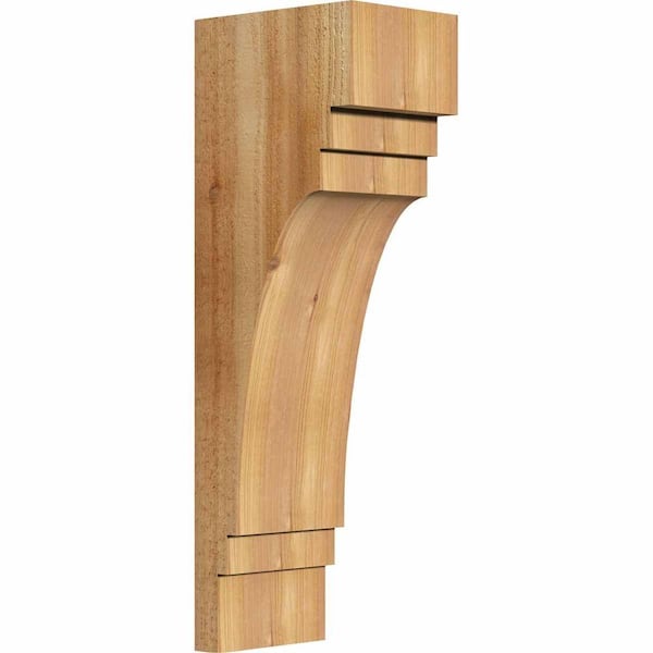Ekena Millwork 6 in. x 8 in. x 24 in. Western Red Cedar Pescadero Rough Sawn Corbel