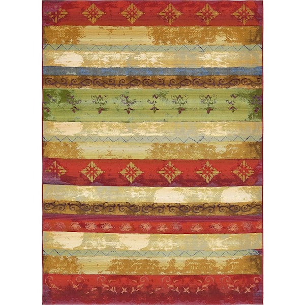 Unique Loom Outdoor Traditional Multi 8' 0 x 11' 4 Area Rug
