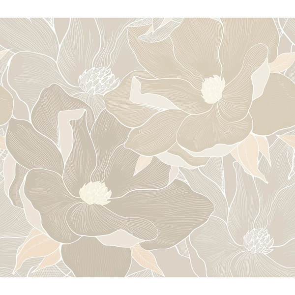 Soft Magnolia Taupe Wall Mural