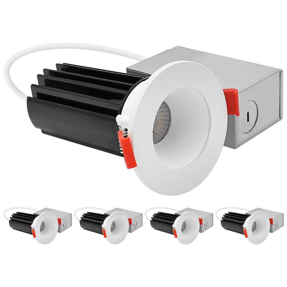 2 in. Integrated LED Recessed Canless Light, Round White Interchangeable Trim, 5CCT, 1000LM, 15W, CRI80 Dimmable 4-Pack price history on PriceWatchPro