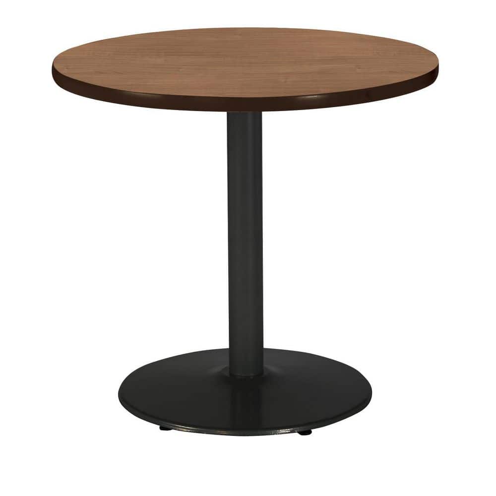 Mode 30 in. Round Cherry Wood Laminate Dining Table with Black Round Steel Frame (Seats 2), Red -  KFI Studios, T30RD-B1917-BK-7937-31