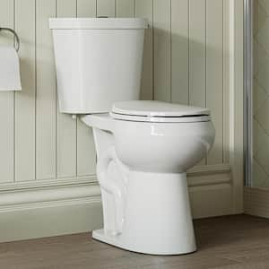 19 in. Tall 2-piece High-Efficiency 1.1/1.6 GPF Dual Flush Round Toilet Map Flush 1000g， Seat Included