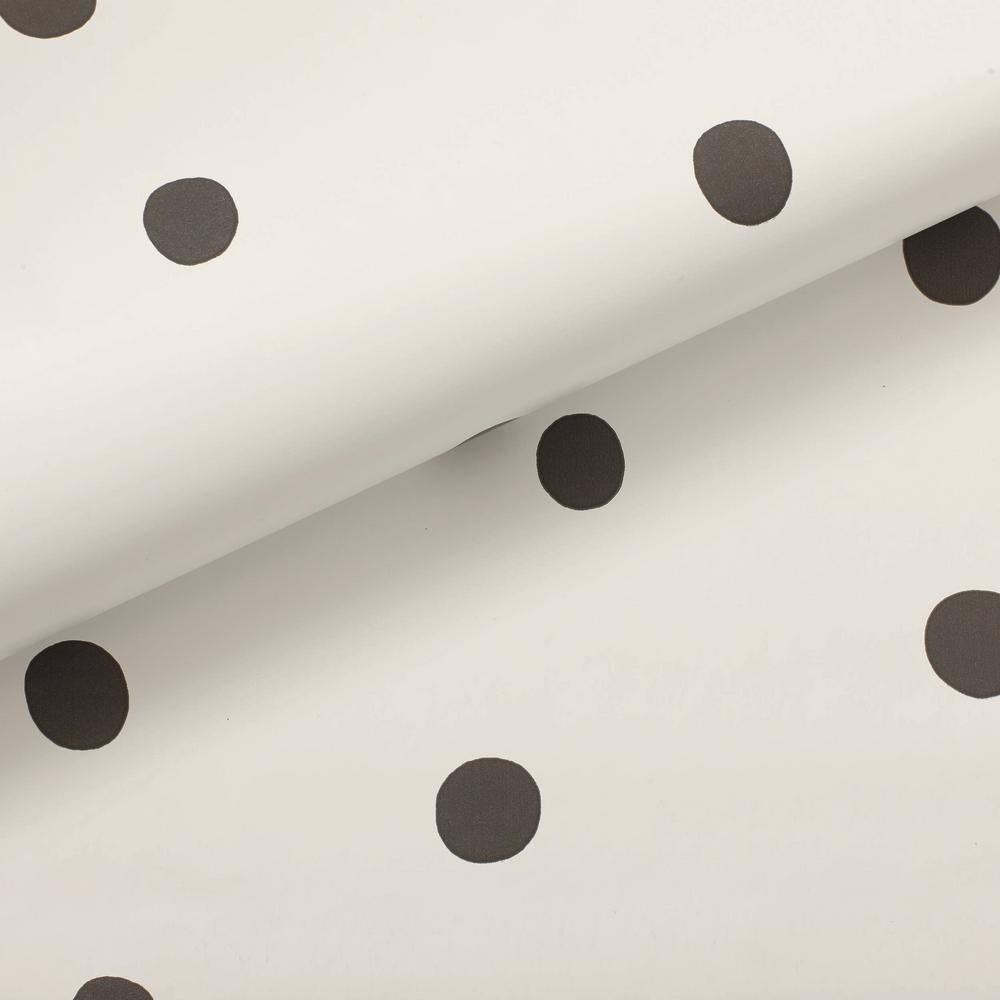 Black and White Polka Dot Peel & Stick Vinyl Wallpaper Roll